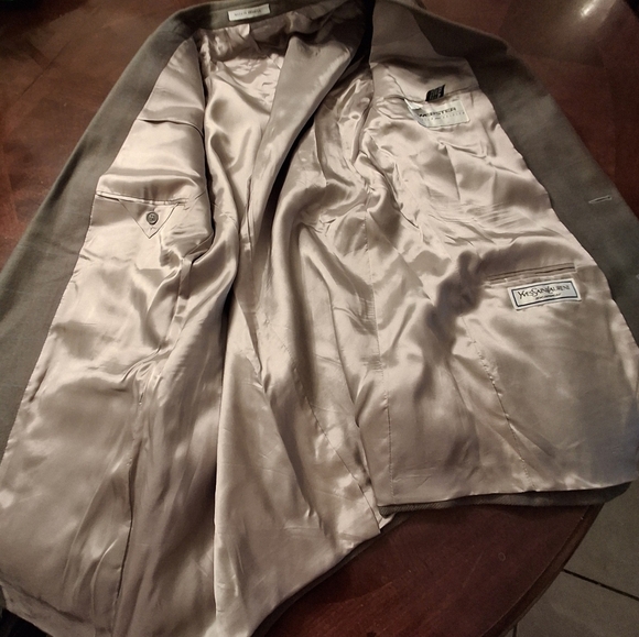 Yves Saint Laurent Single-Breasted Woolmart Window-pane Green Blazer Size 42R - Picture 6 of 16